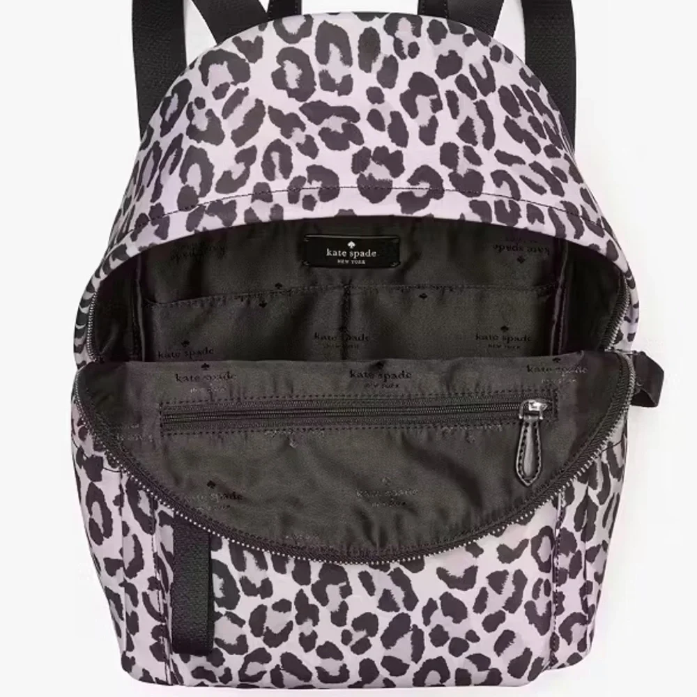 Kate Spade Chelsea Spotted Leopard Print Medium Backpack Violet Mist NWT